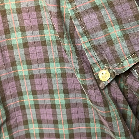 Ralph Lauren Men's Purple Green Plaid Shirt Long Sleeve Button Up‎ 16 1/2 32/33 - Picture 9 of 9